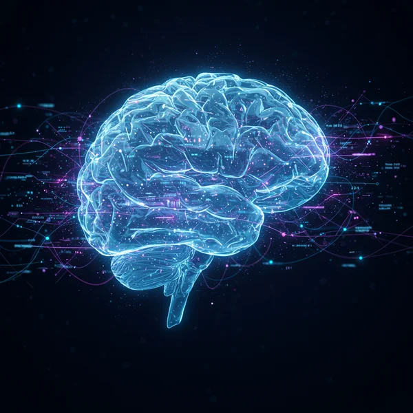 AI analyzing complex cognitive data with precision