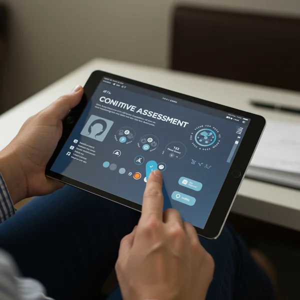 Digital cognitive test interface on a tablet