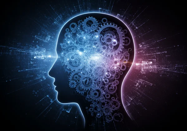 Abstract representation of brain thinking and memory processing.