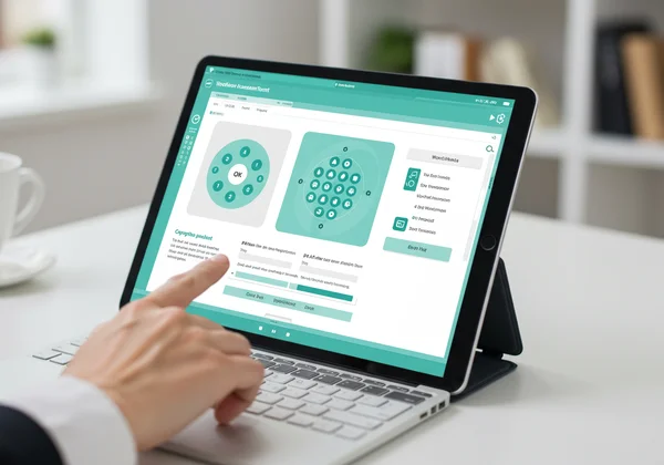 User interface for an online cognitive assessment.