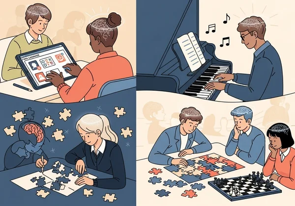 Orang ramai terlibat dalam latihan otak dan latihan kognitif