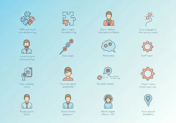 konsentrasi, ingatan, kelambatan.