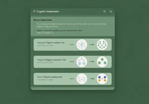 Antara muka penilaian kognitif dalam talian dengan tugas interaktif.
