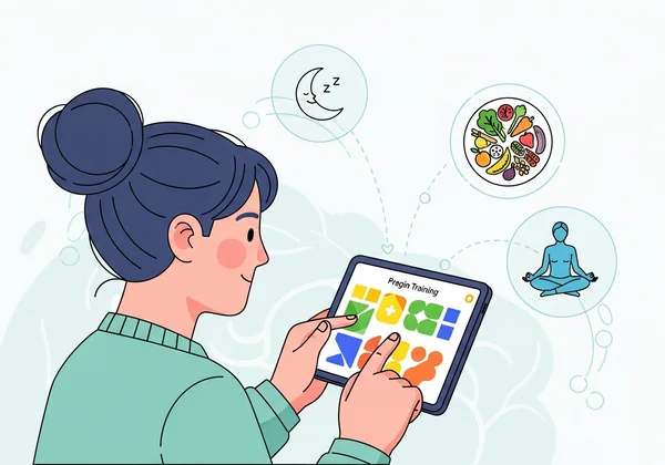 Person improving cognitive skills with brain training exercises