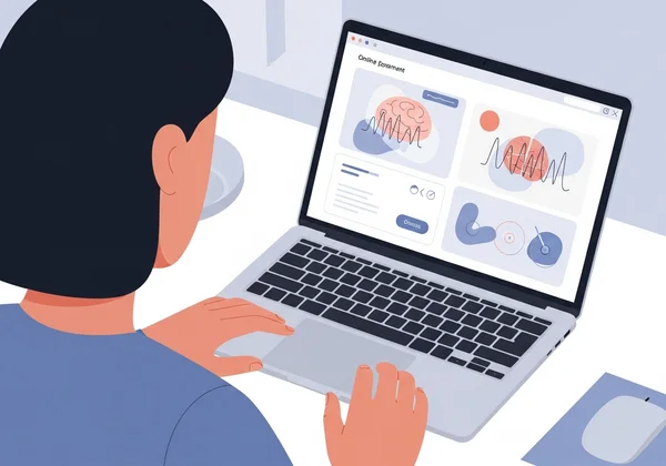 Person contemplating while using a cognitive assessment tool