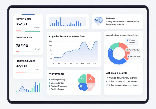 Detailed AI cognitive assessment report on screen