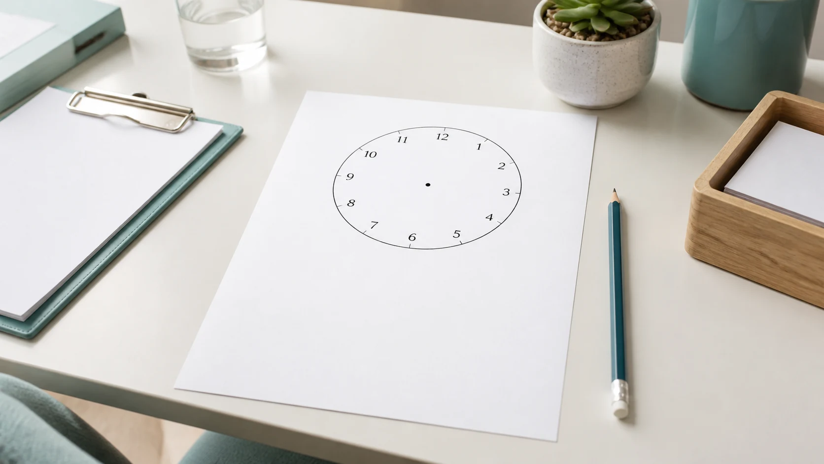 Clock drawing test setup
