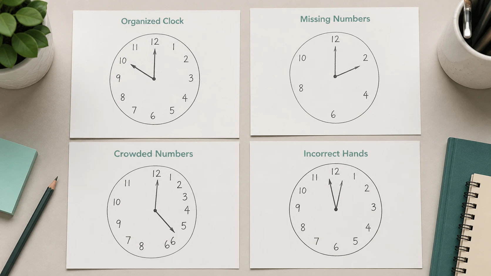 Clock drawing error patterns