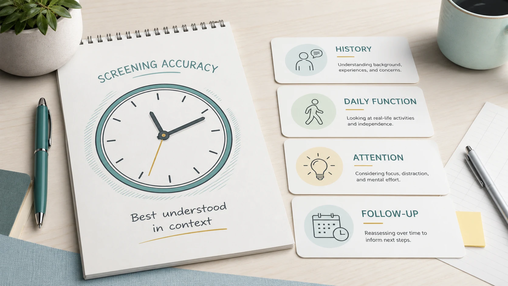 Clock test accuracy context